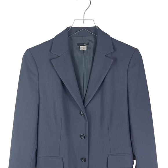 J. Crew Women’s Wool Grey Classic Three Button Jacket Blazer Career Coat Size T8 - Picture 7 of 16